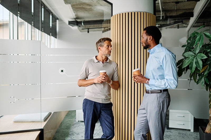 Two people having a conversation