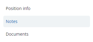 Notes section from the position description jump menu in MyTrack