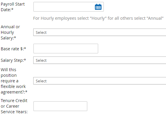 Pay and start date fields on the MyTrack offer card