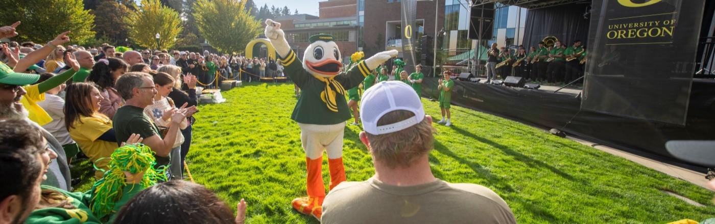 the Duck at a campus event