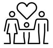 family with heart icon