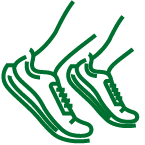 line drawing of running shoes