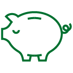 line drawing of piggy bank