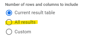 Download options in Enhanced Reporting