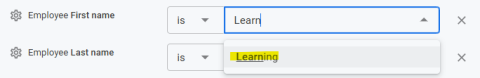The filter criteria box in Enhanced Reporting