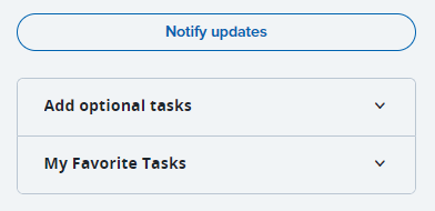 The 'Notify updates' button from the manage onboarding tasks area in MyTrack
