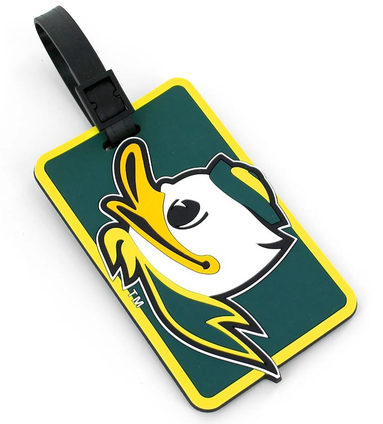 luggage bag tag with fighting duck logo