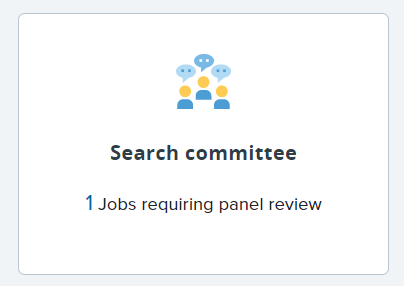 Search Committee Tile on the MyTrack dashboard