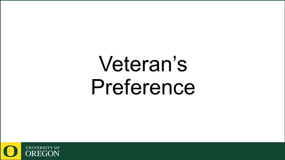 cover slide from a power point titled Veteran's Preference